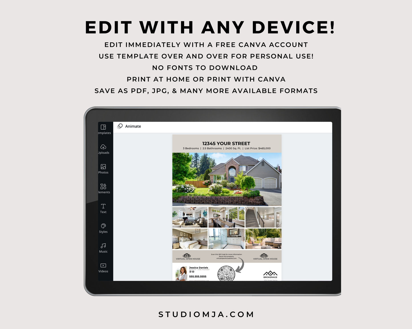 Virtual Open House Flyer | Real Estate Flyer Template