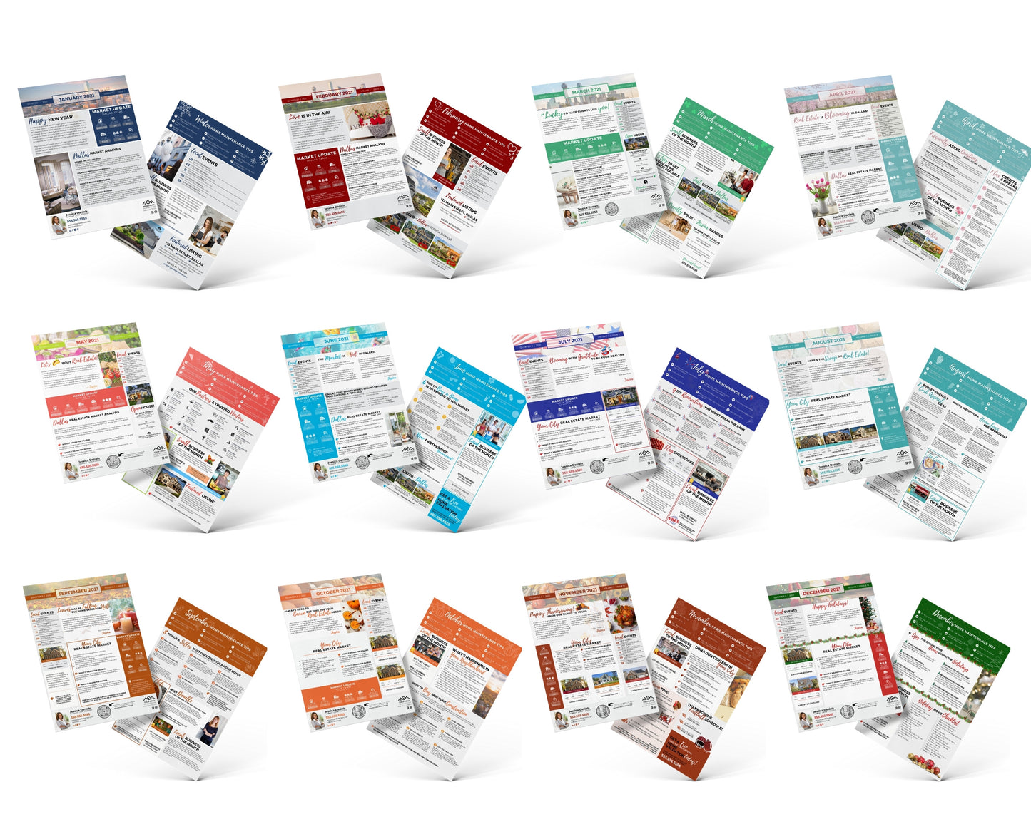 Realtor Newsletter Template - Year Bundle (Monthly)