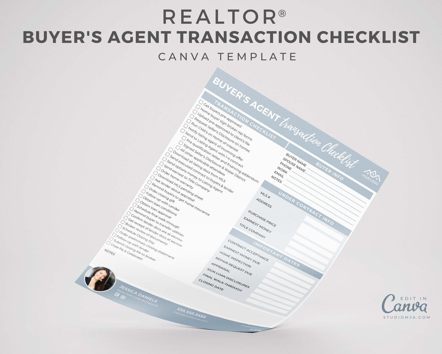 Real Estate Buyer Agent Transaction Checklist