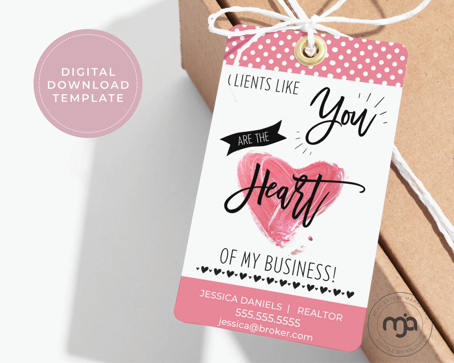 Clients Like You Are the Heart of My Business - Valentines Day Pop By Gift Tag
