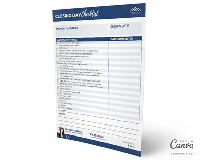 Closing Day Checklist Template