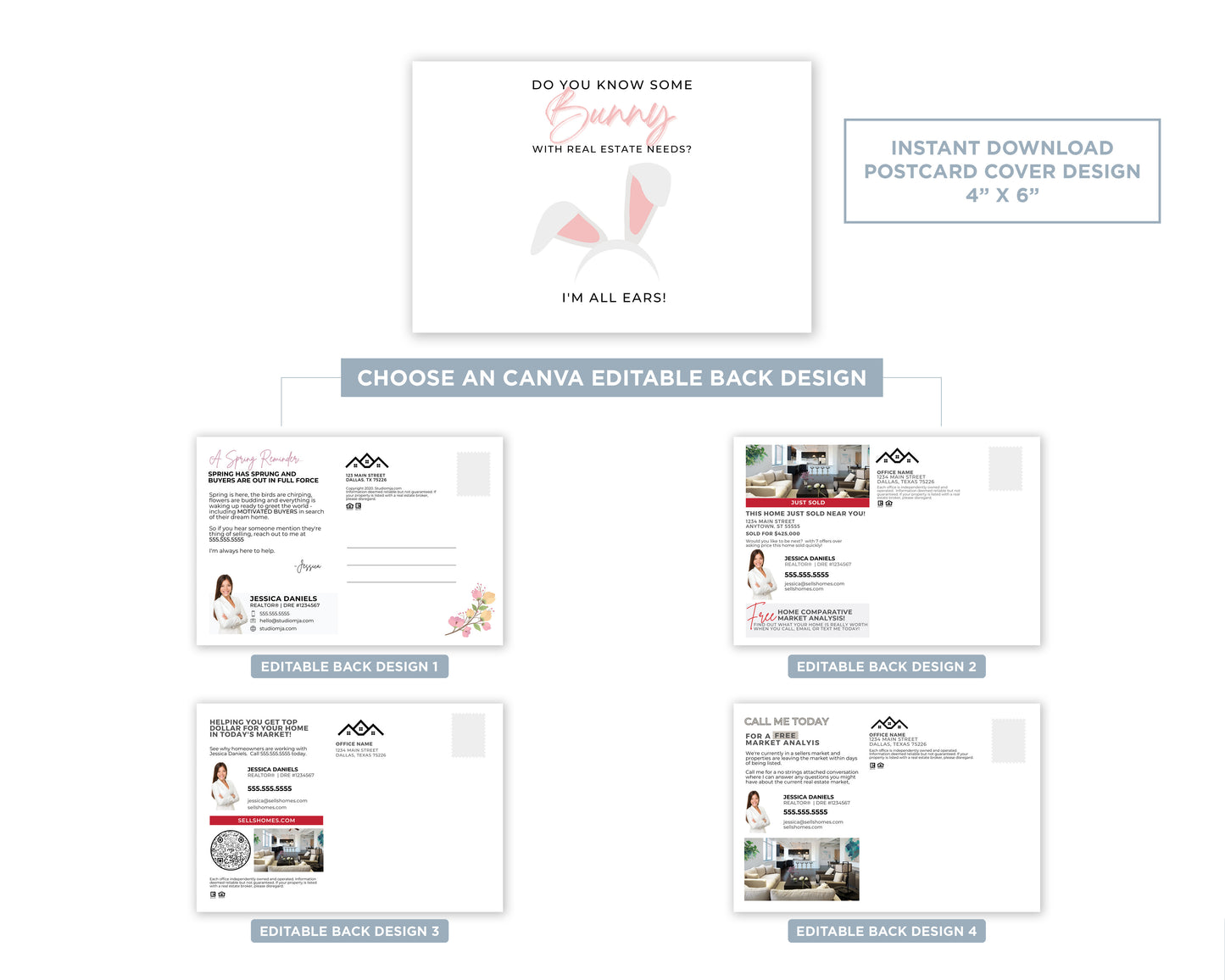 Do You Know Some Bunny With Real Estate Needs White | Funny Real Estate Spring Postcard Download