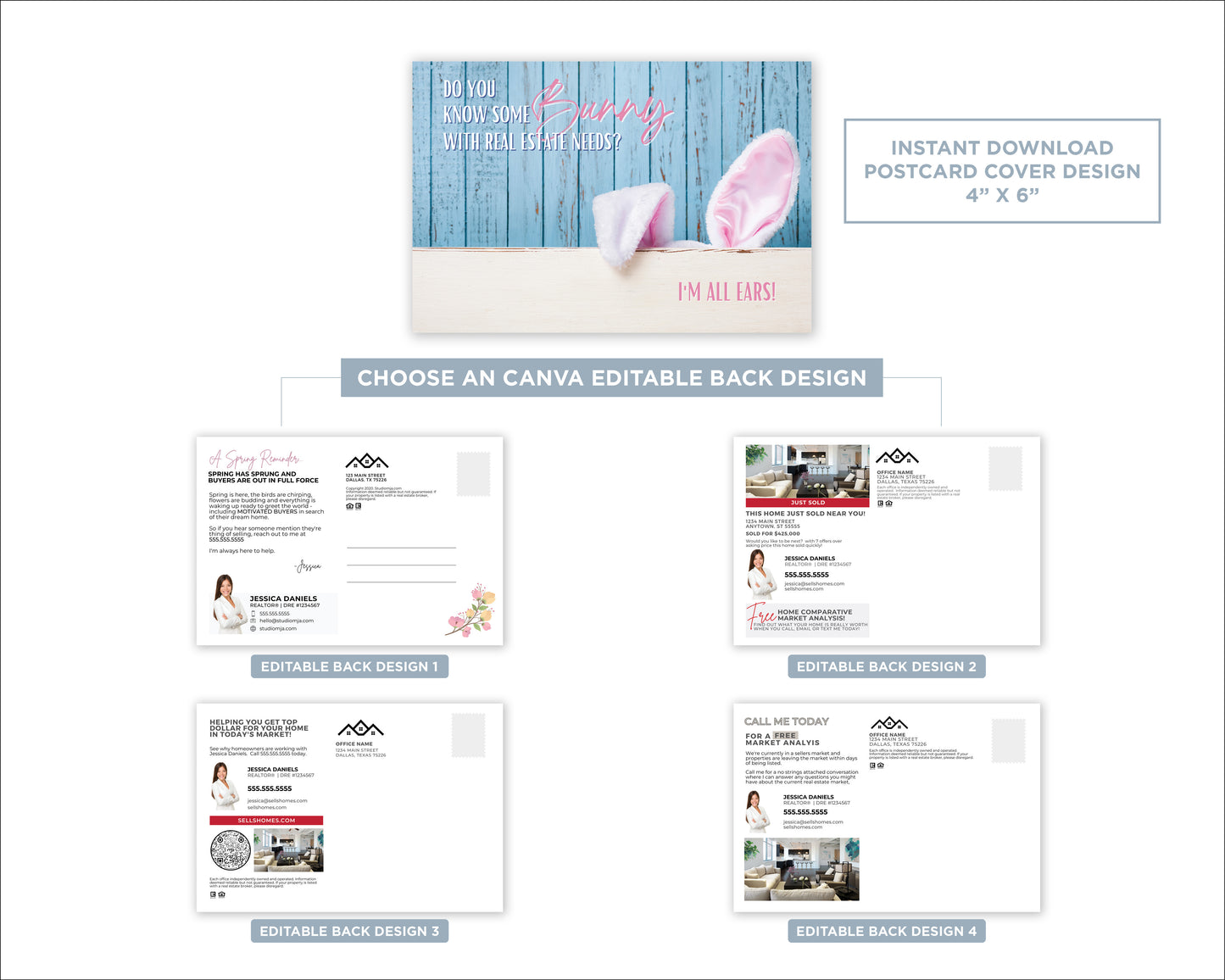 Do You Know Some Bunny With Real Estate Needs Light Blue | Funny Real Estate Spring Postcard Download