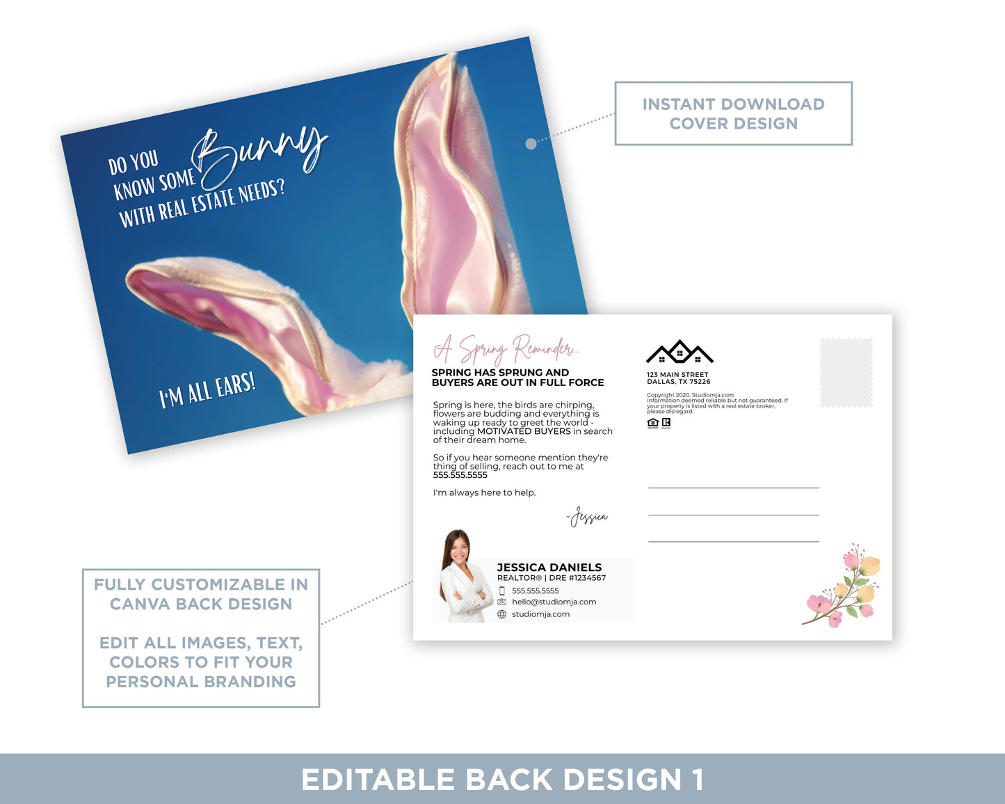 Do You Know Some Bunny With Real Estate Needs | Cute Real Estate Spring Postcard Download