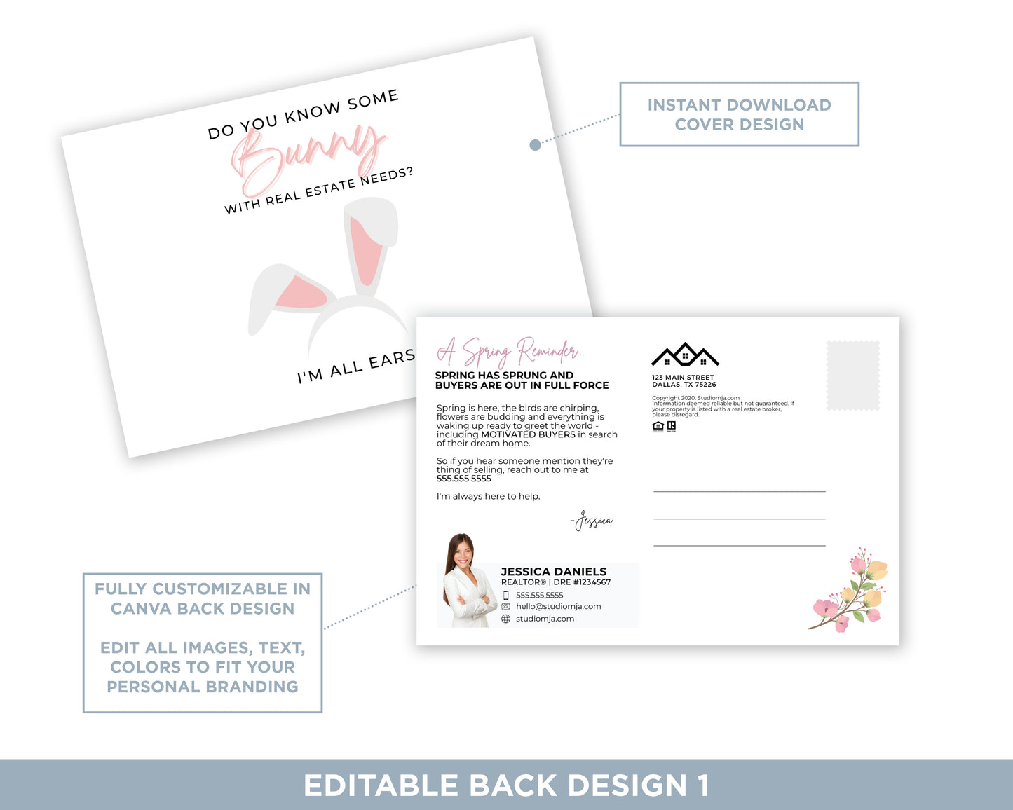 Do You Know Some Bunny With Real Estate Needs White | Funny Real Estate Spring Postcard Download