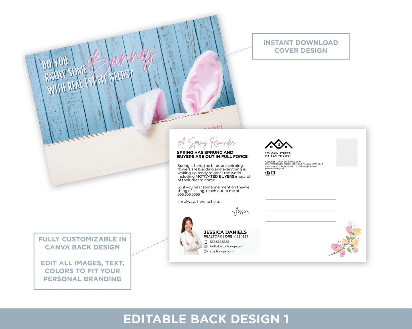 Do You Know Some Bunny With Real Estate Needs Light Blue | Funny Real Estate Spring Postcard Download