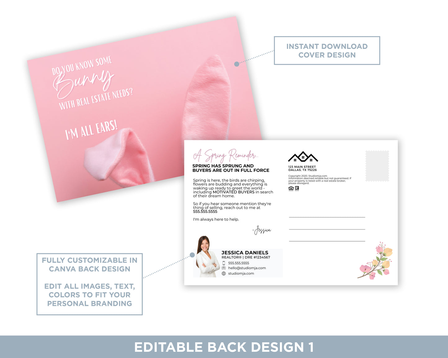Do You Know Some Bunny Pink | Cute Real Estate Spring Postcard Download