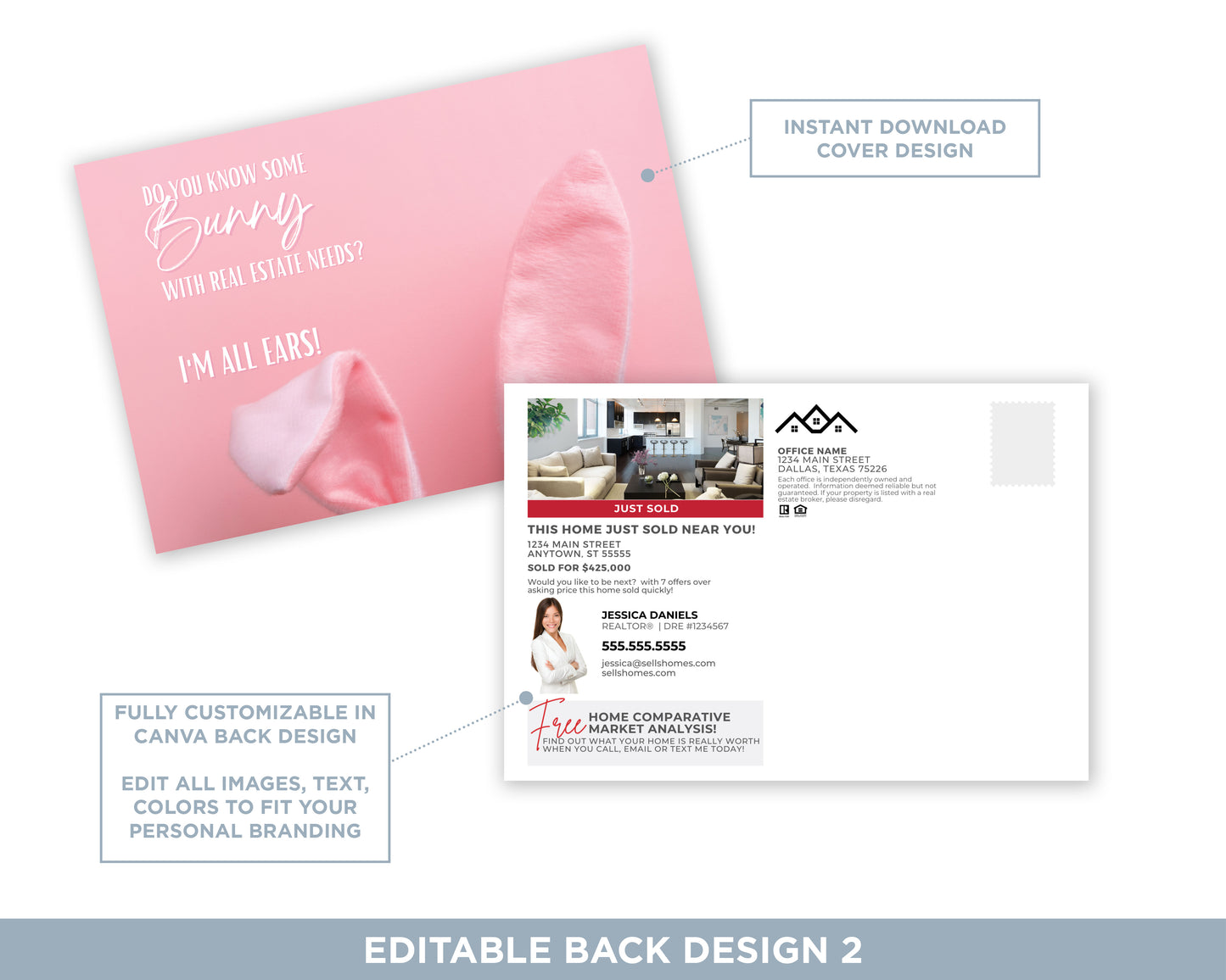 Do You Know Some Bunny Pink | Cute Real Estate Spring Postcard Download