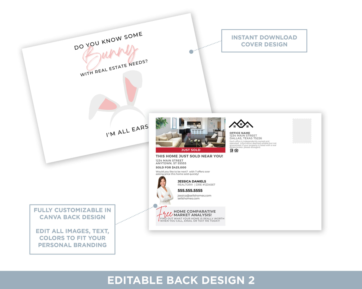 Do You Know Some Bunny With Real Estate Needs White | Funny Real Estate Spring Postcard Download