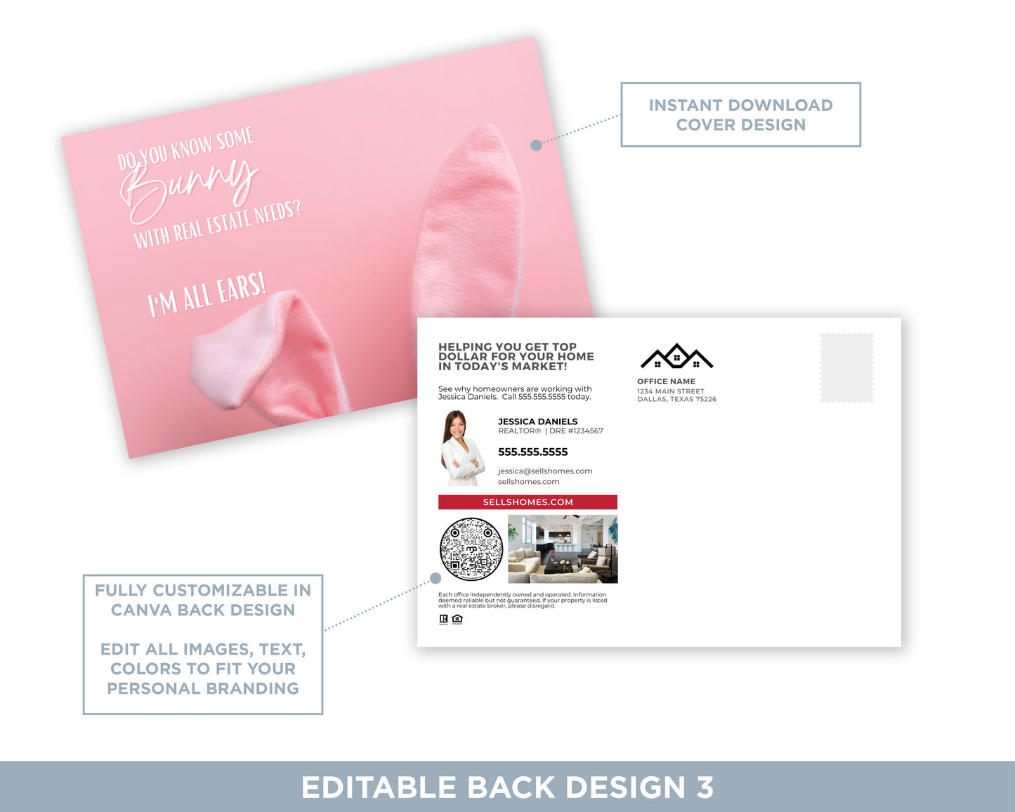 Do You Know Some Bunny Pink | Cute Real Estate Spring Postcard Download