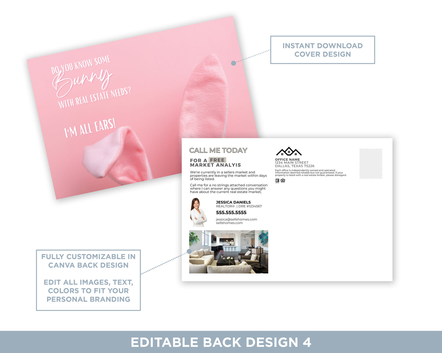 Do You Know Some Bunny Pink | Cute Real Estate Spring Postcard Download