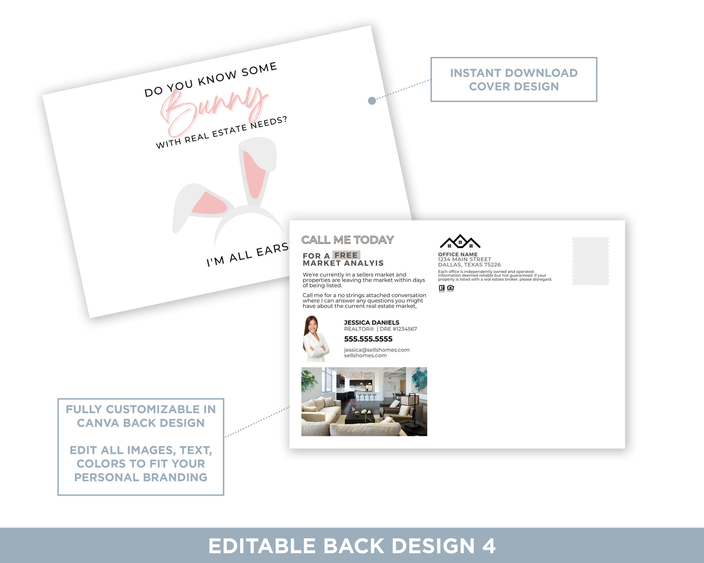Do You Know Some Bunny With Real Estate Needs White | Funny Real Estate Spring Postcard Download