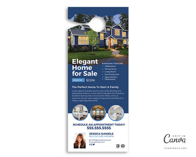 Just Listed Real Estate Door Hanger