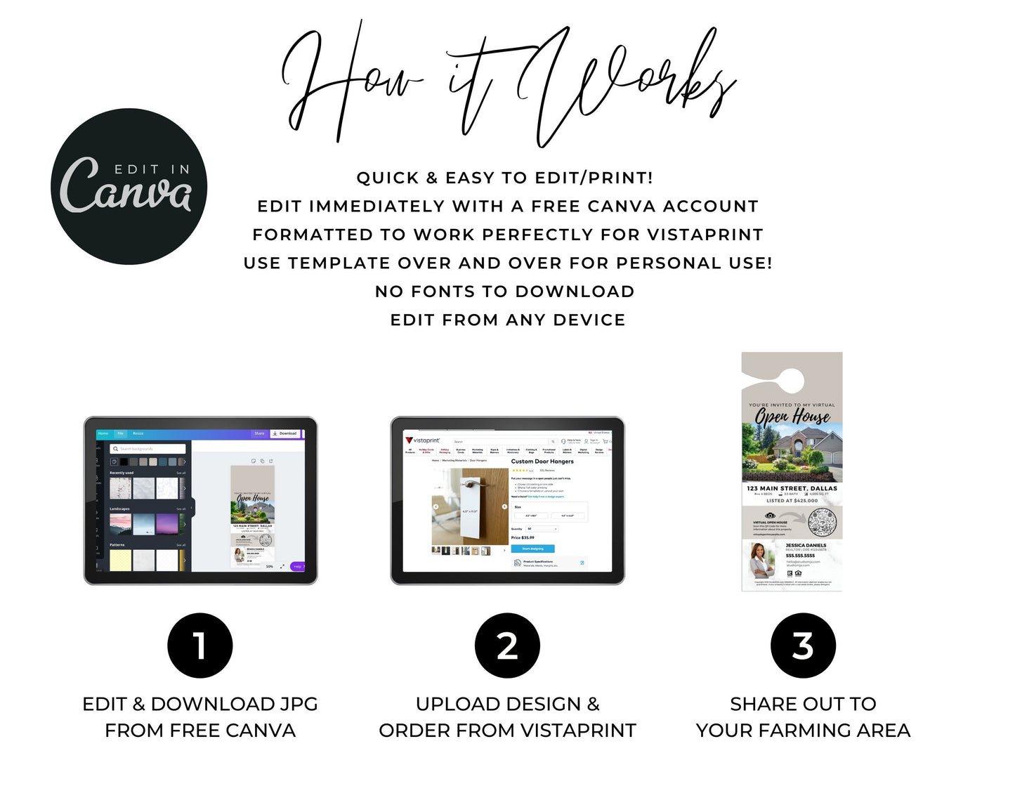 Virtual Open House Real Estate Door Hanger