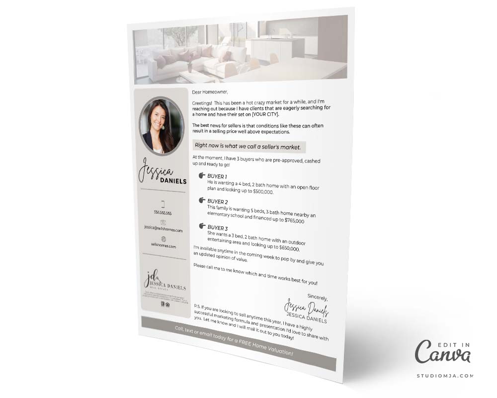 Hello Homeowner Seller Outreach Real Estate Flyer Template Studio