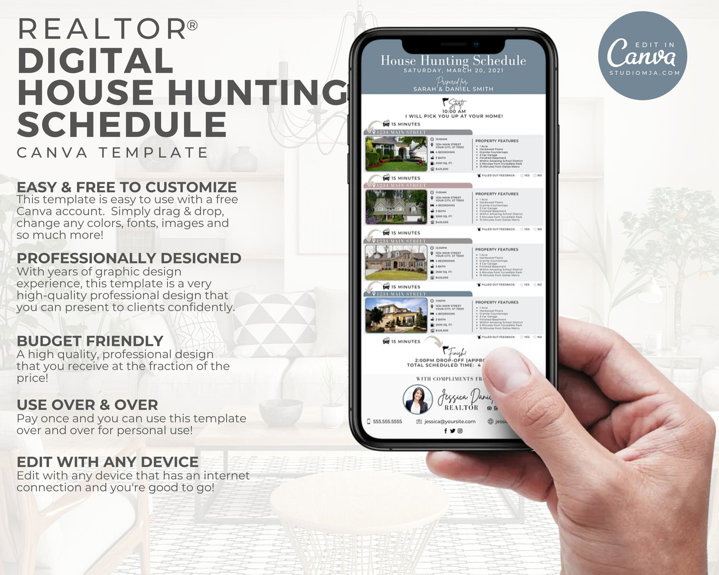 House Hunting Schedule Template - Digital