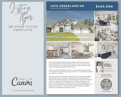 Real Estate Flyer Template | Canva Template | Real Estate Marketing | Flyer Template