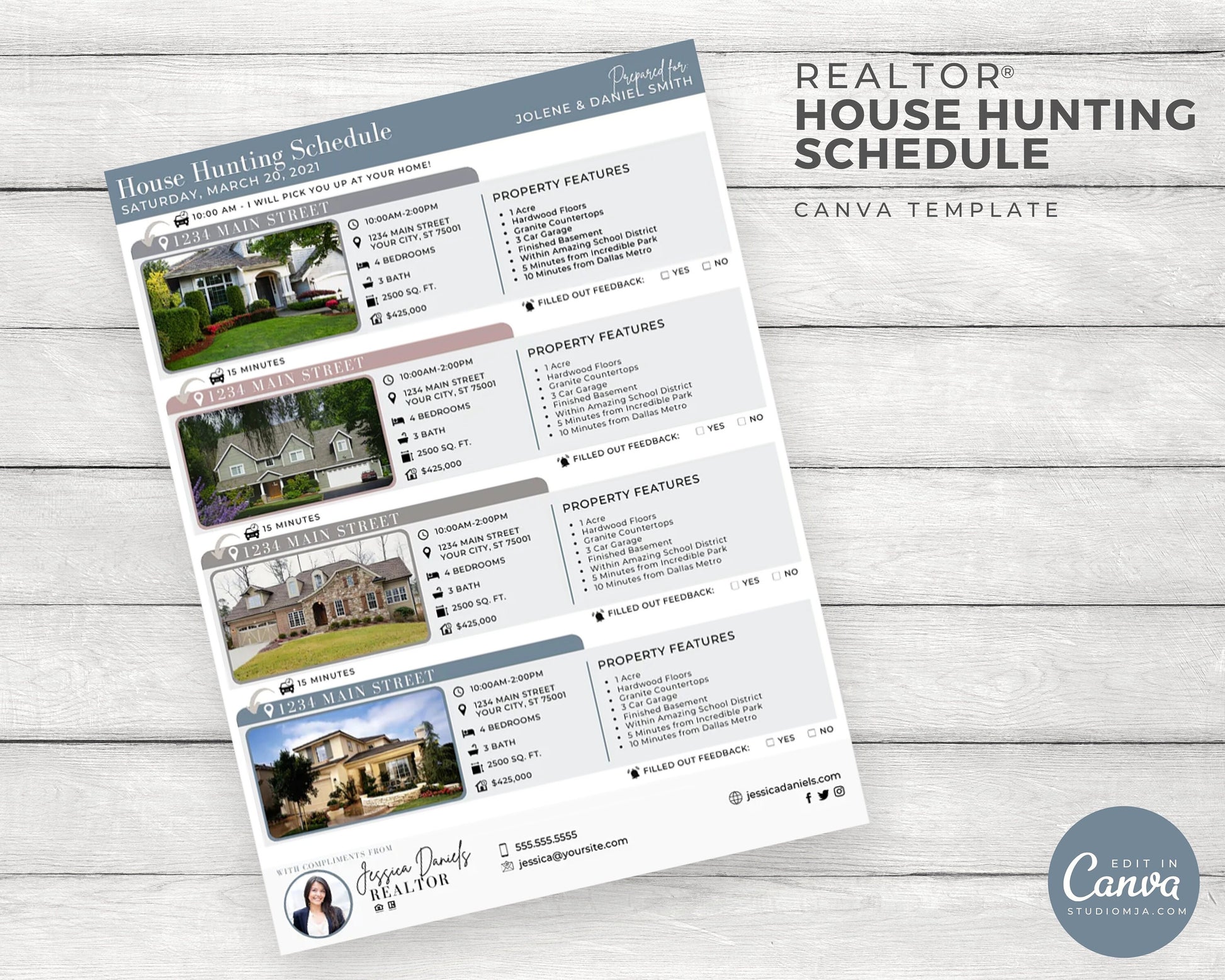 House Hunting Schedule | Real Estate Template | Home Buyer Guide | Home Buyer Packet | Real Estate Template | Canva | Download | Flyer
