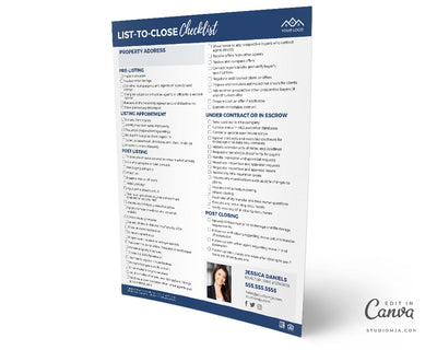 Realtor List to Close Checklist Template