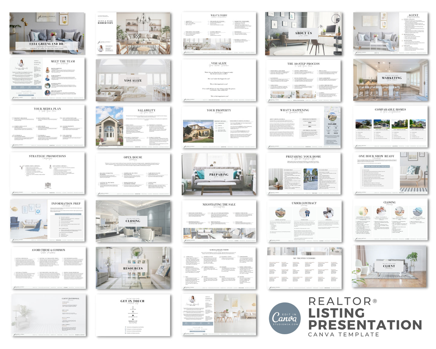 Real Estate Listing Presentation and Seller Guide Set Templates
