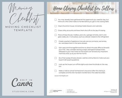 Home Closing Checklist for Sellers | Real Estate Template