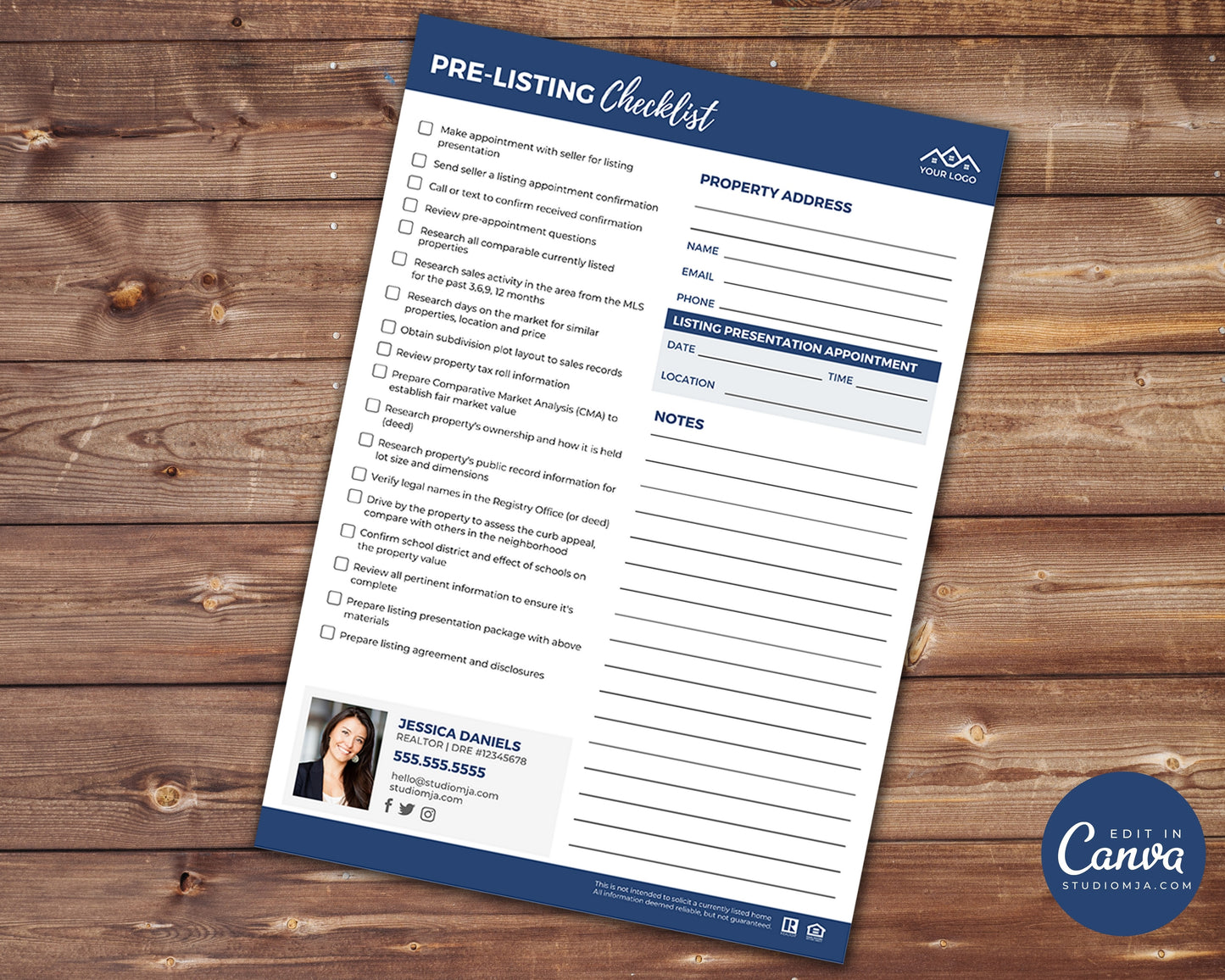 Pre-Listing Checklist Template