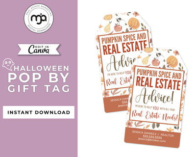 Pumpkin Spice and Real Estate Advice - Fall Pop By Gift Tag