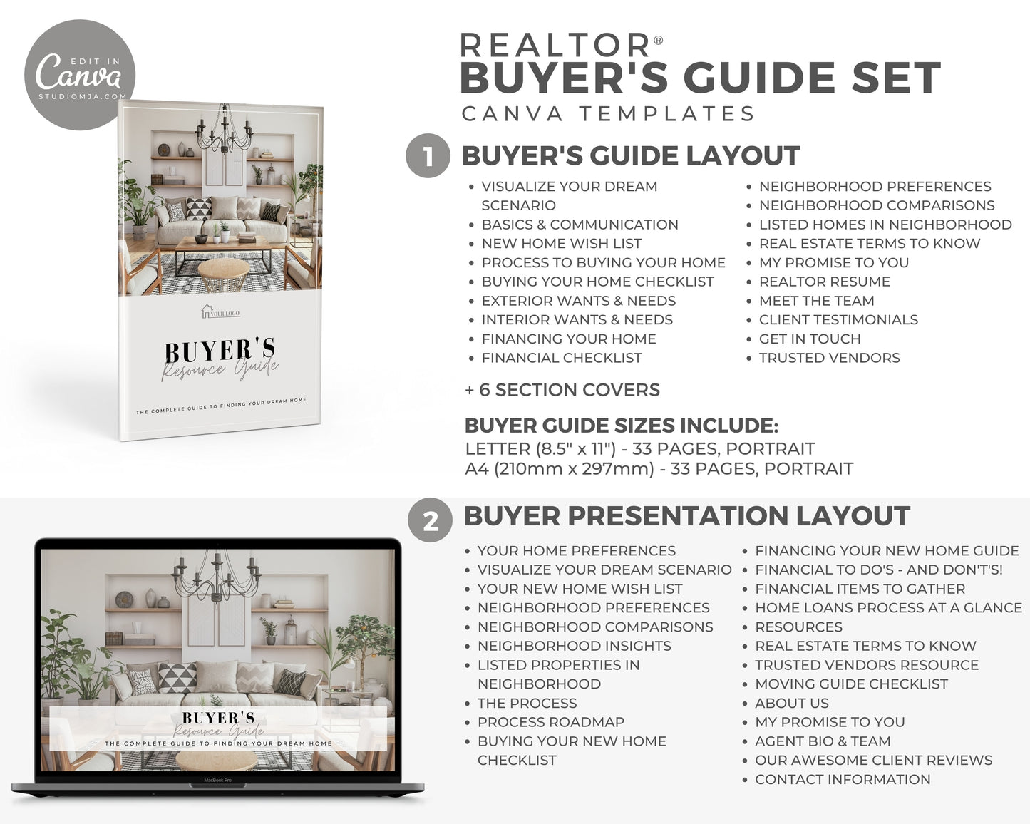 Real Estate Buyer Guide and Presentation Set Templates