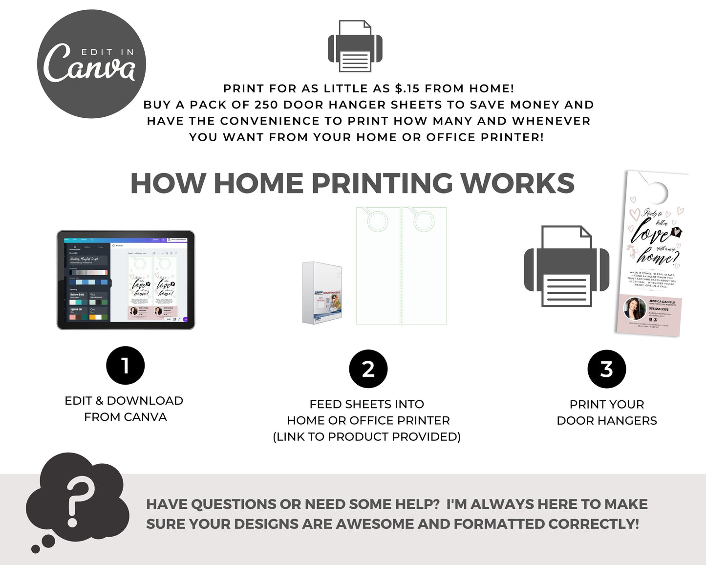 Real Estate Door Hanger | Ready To Fall In Love With a New Home