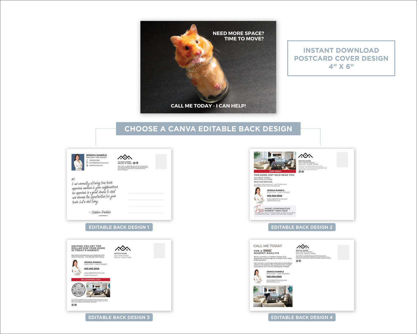 Need More Space | Funny Real Estate Referral Postcard Download