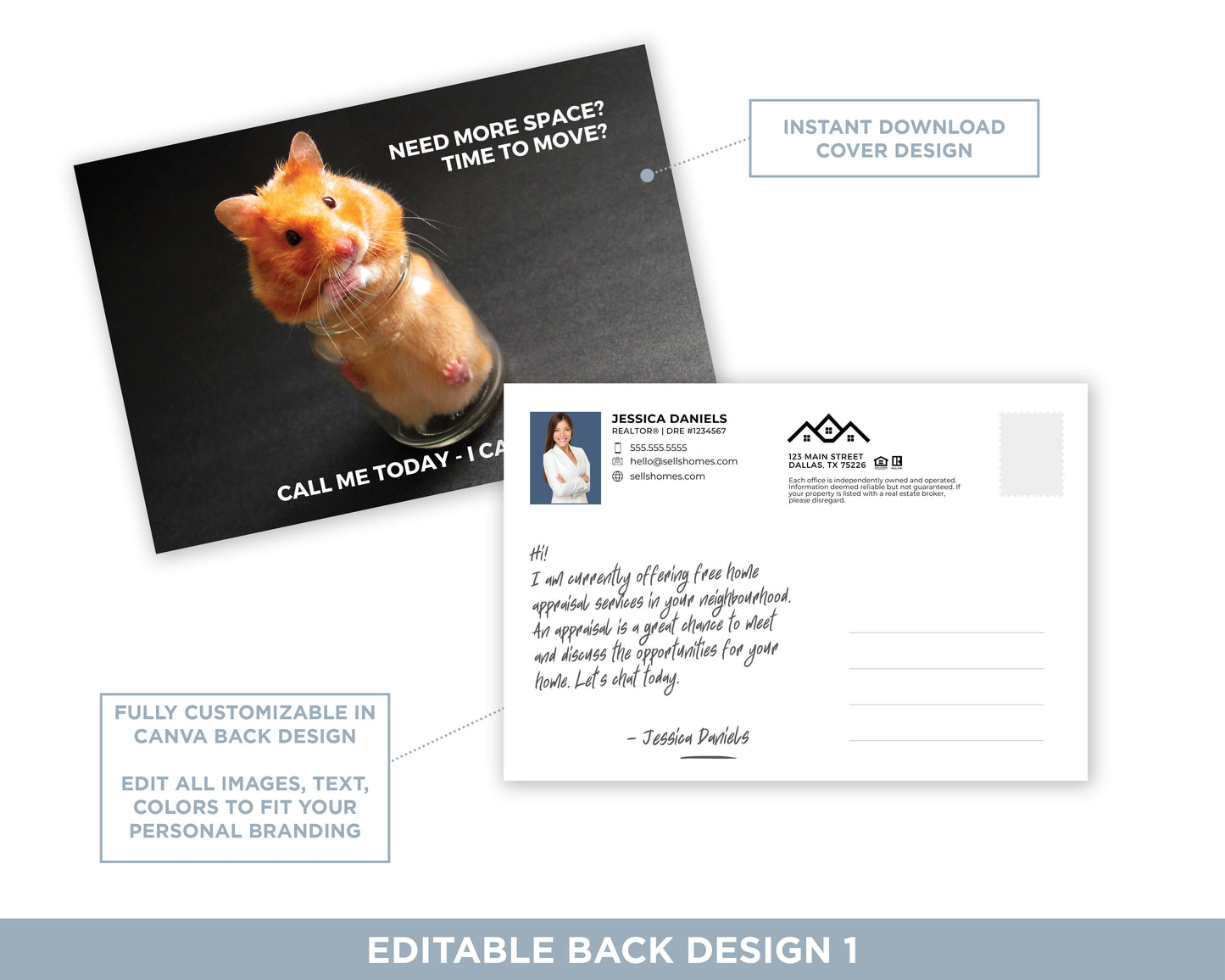 Need More Space | Funny Real Estate Referral Postcard Download