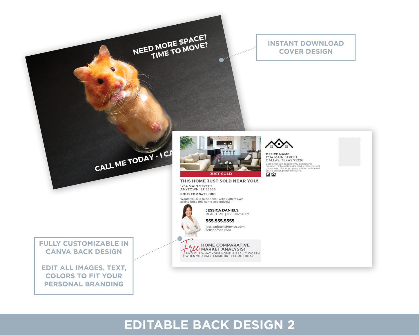 Need More Space | Funny Real Estate Referral Postcard Download