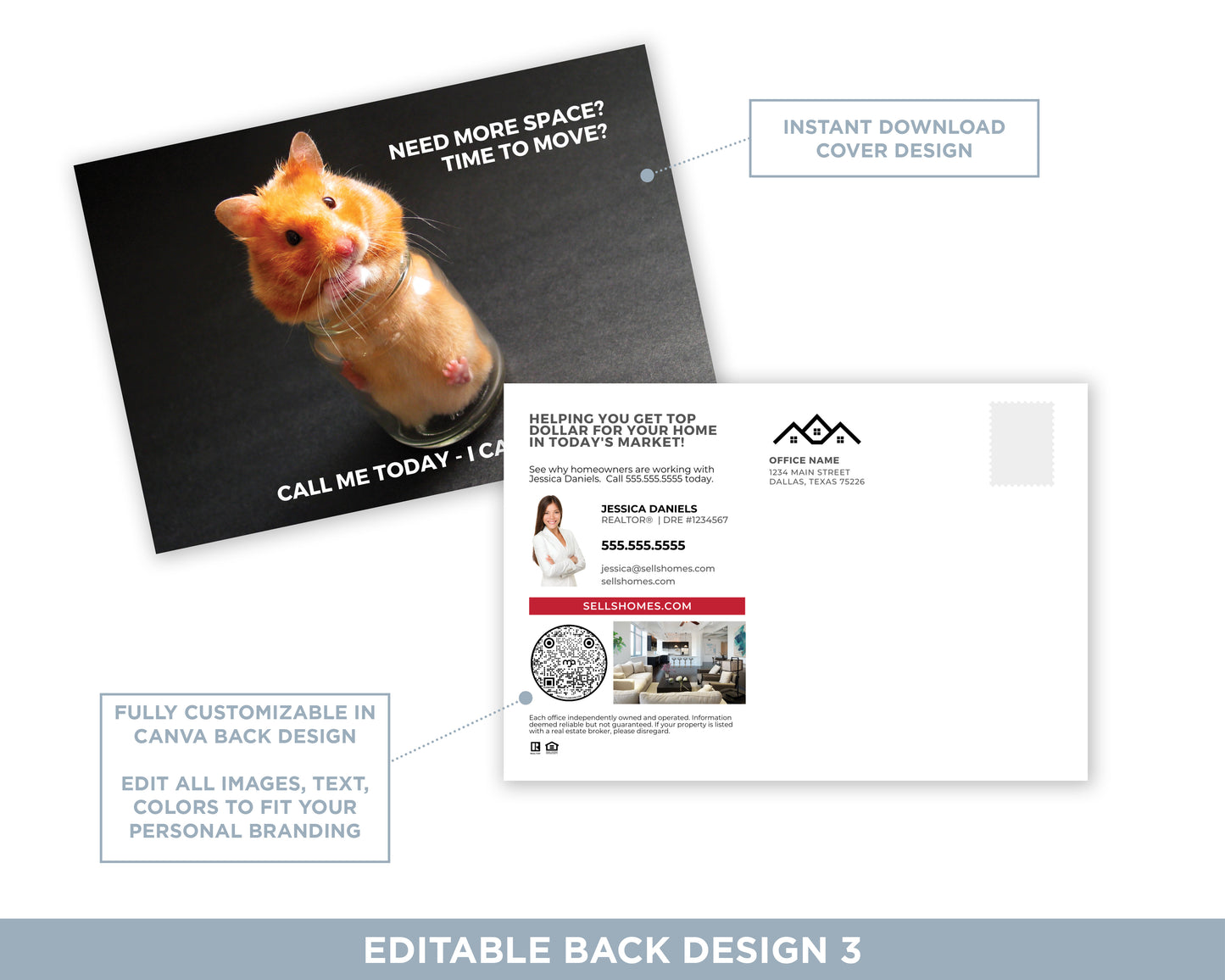 Need More Space | Funny Real Estate Referral Postcard Download
