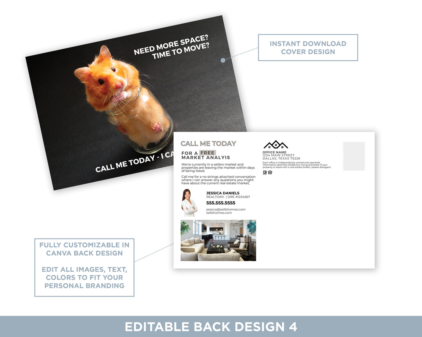 Need More Space | Funny Real Estate Referral Postcard Download