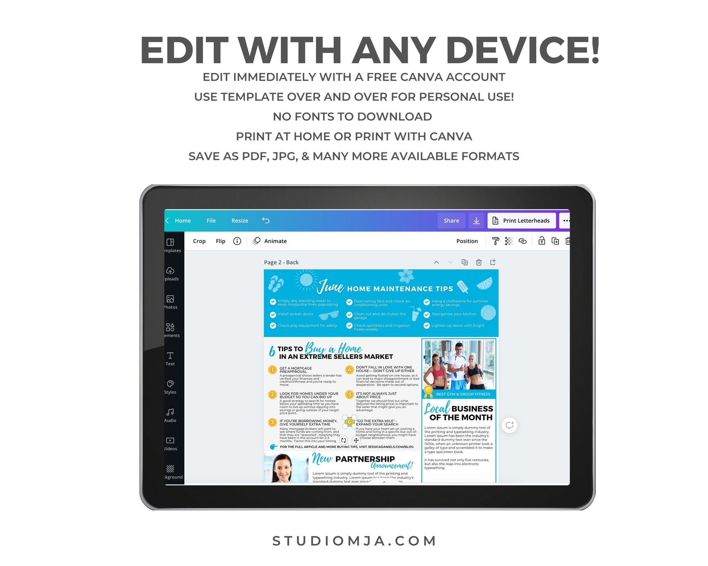 Realtor Newsletter Template - BiFold - 1st & 2nd Quarter Bundle