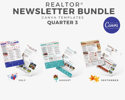 Realtor Newsletter Template - Bifold - 3rd Quarter Bundle
