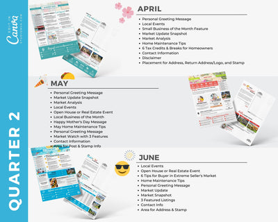Realtor Newsletter Template - Bifold - Year Bundle (Monthly)