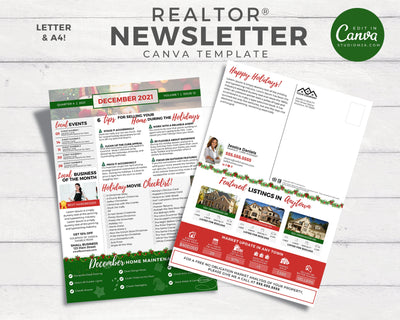 Realtor Newsletter Template - December - Bifold