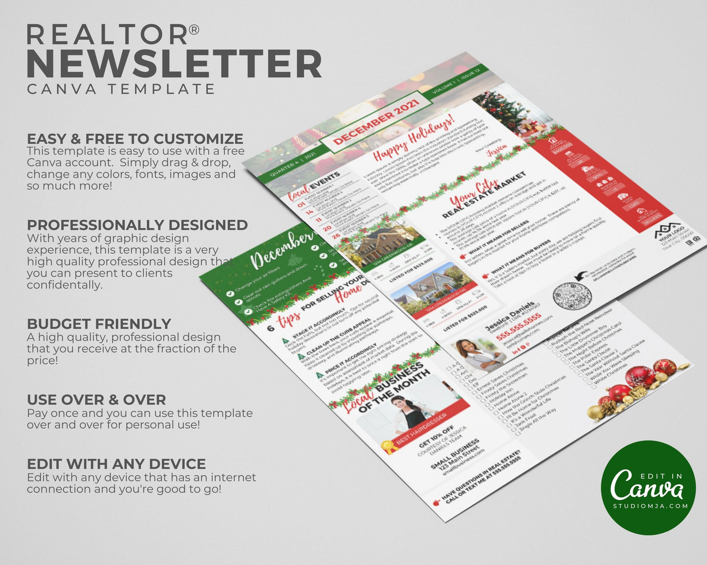 Realtor Newsletter Template - December
