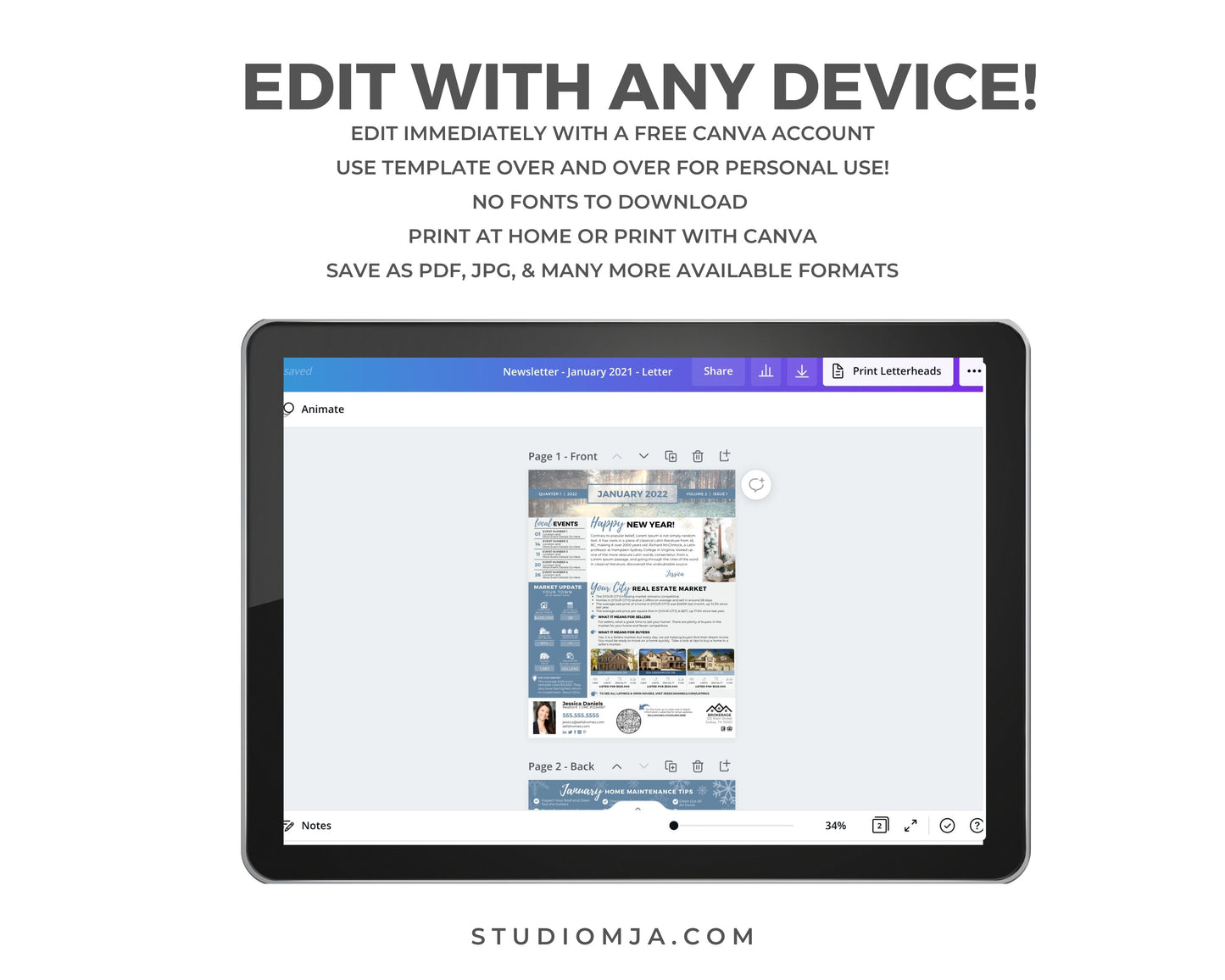 Realtor Newsletter Template | January 2022