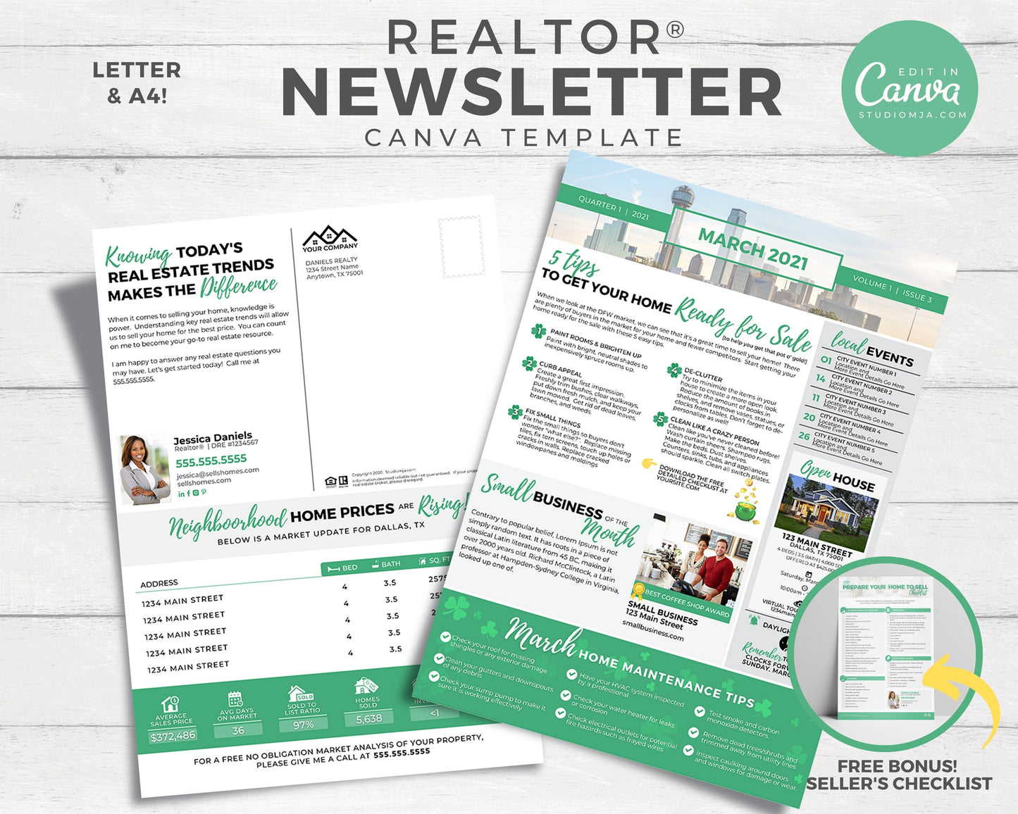 Realtor Newsletter Template - March - Bifold