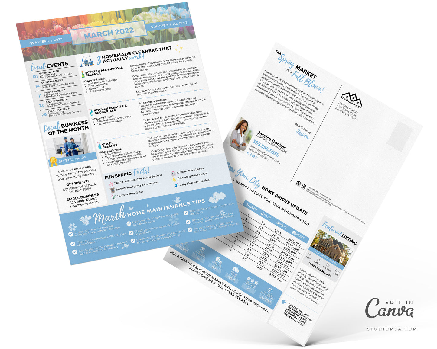 Realtor Newsletter Template - March 2022 - Bifold
