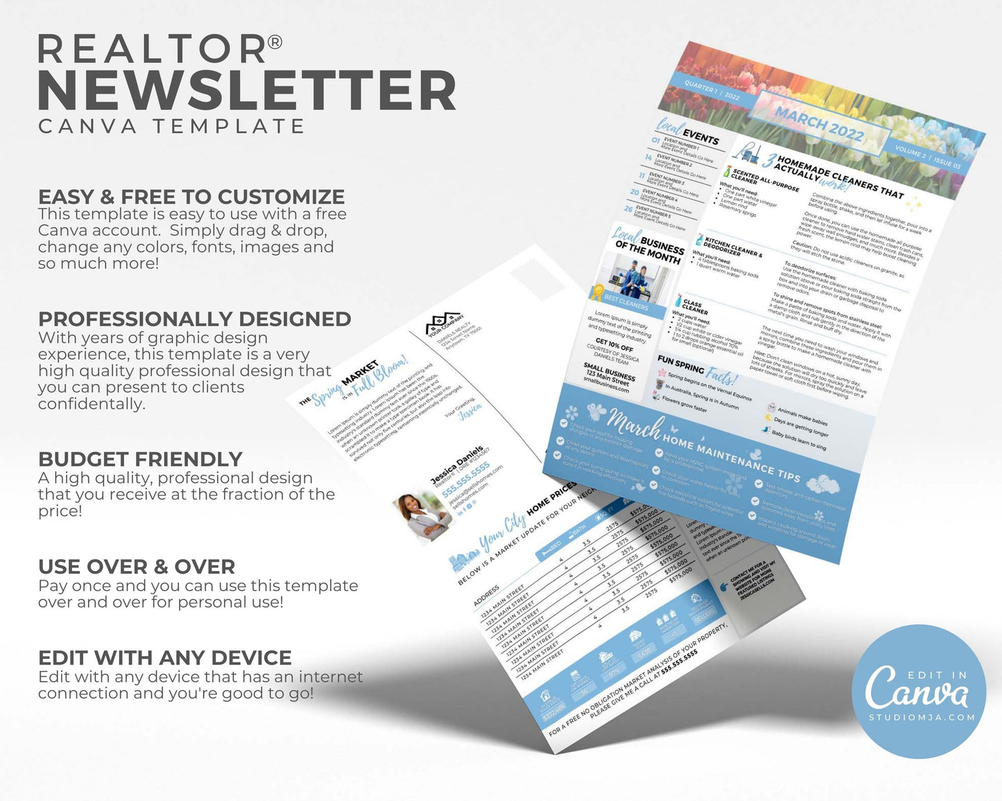 Realtor Newsletter Template - March 2022 - Bifold