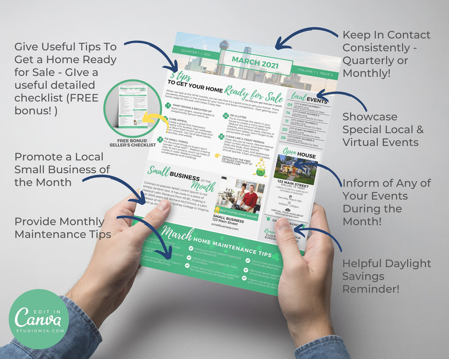 Realtor Newsletter Template - March - Bifold
