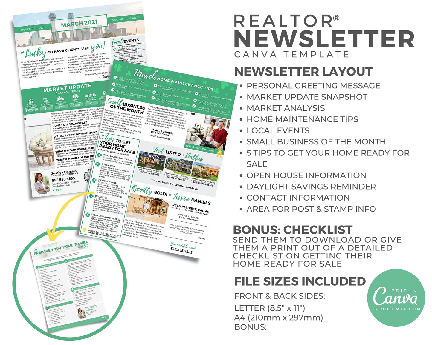Realtor Newsletter Template - March - Bifold