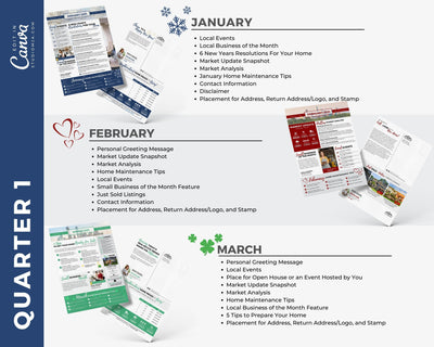 Realtor Newsletter Template - Bifold - 1st Quarter Bundle