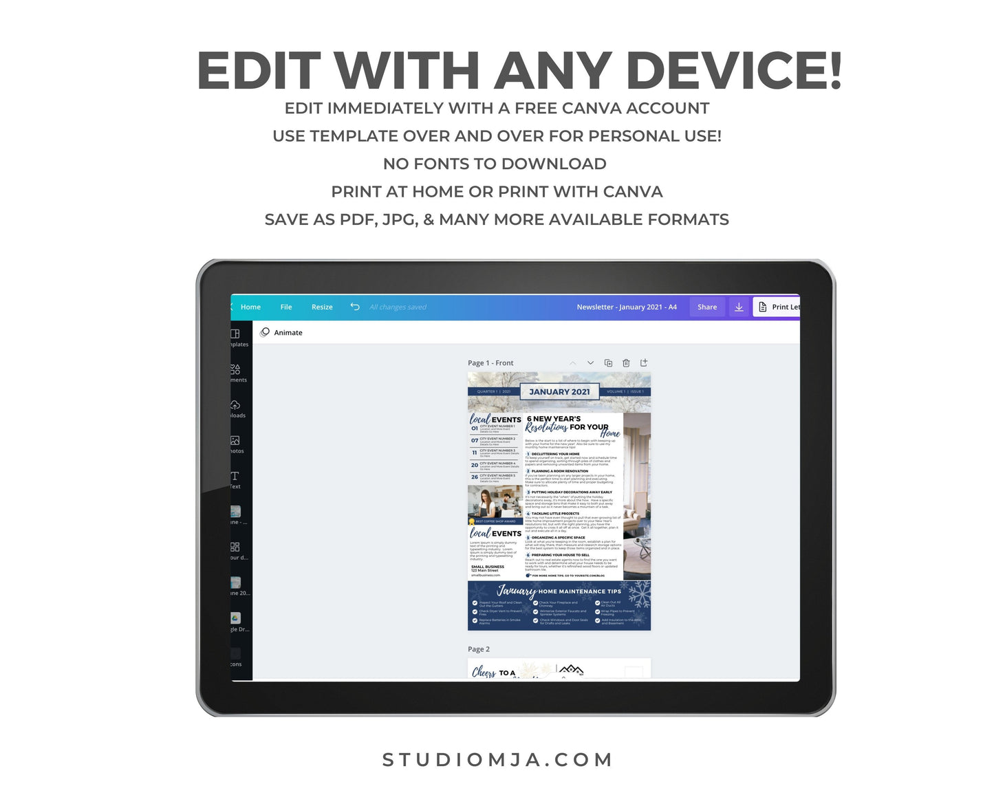 Realtor Newsletter Template - Bifold - 1st Quarter Bundle