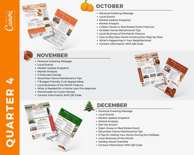 Realtor Newsletter Template - 4th Quarter Bundle
