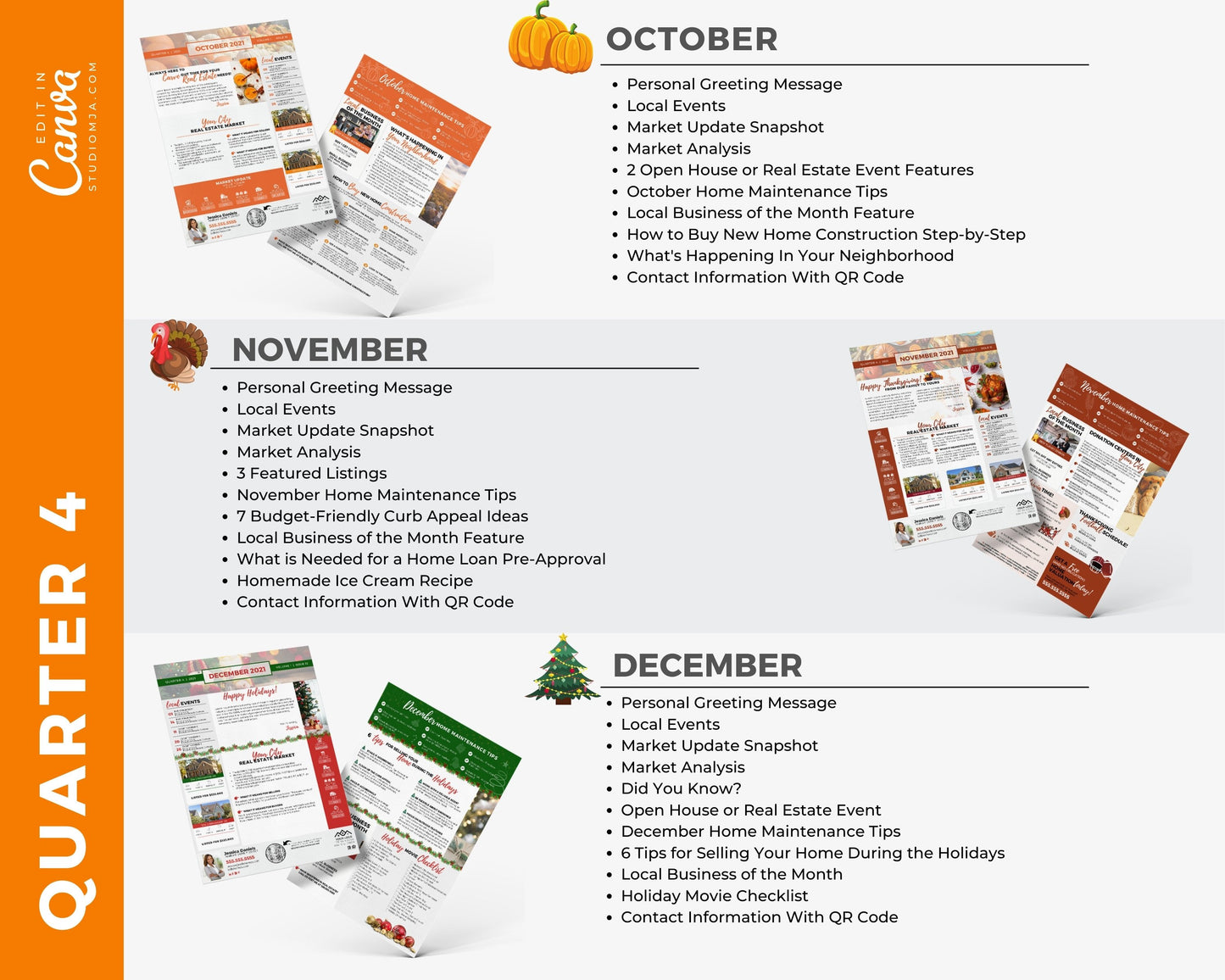 Realtor Newsletter Template - 3rd & 4th Quarter Bundle
