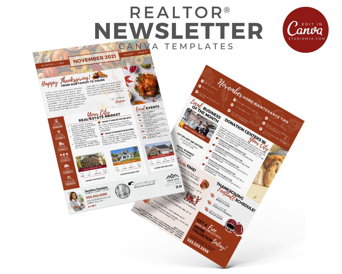 Realtor Newsletter Template - 4th Quarter Bundle